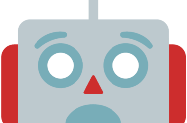 The robot emoji with a scared look.